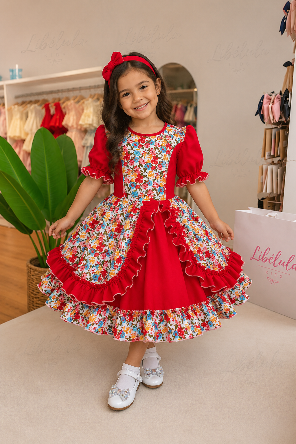 Vestido Huasita rojo con falso