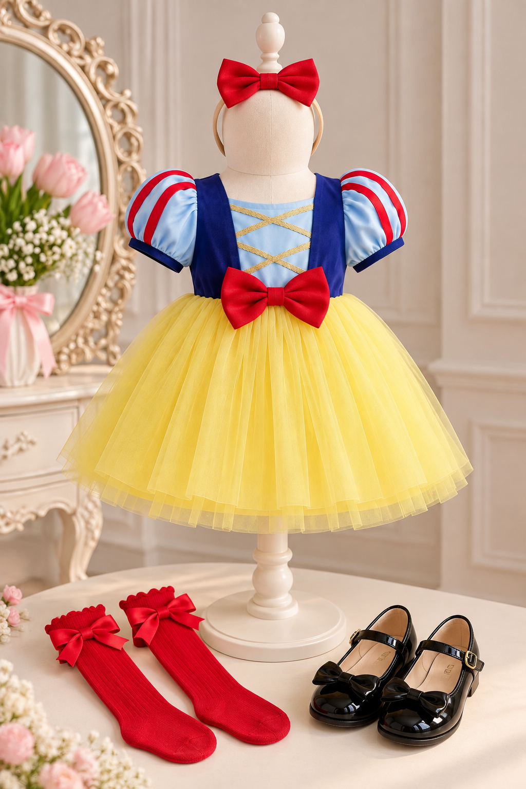 Disfraz Blancanieves para Niña – Vestido + Cintillo | Halloween