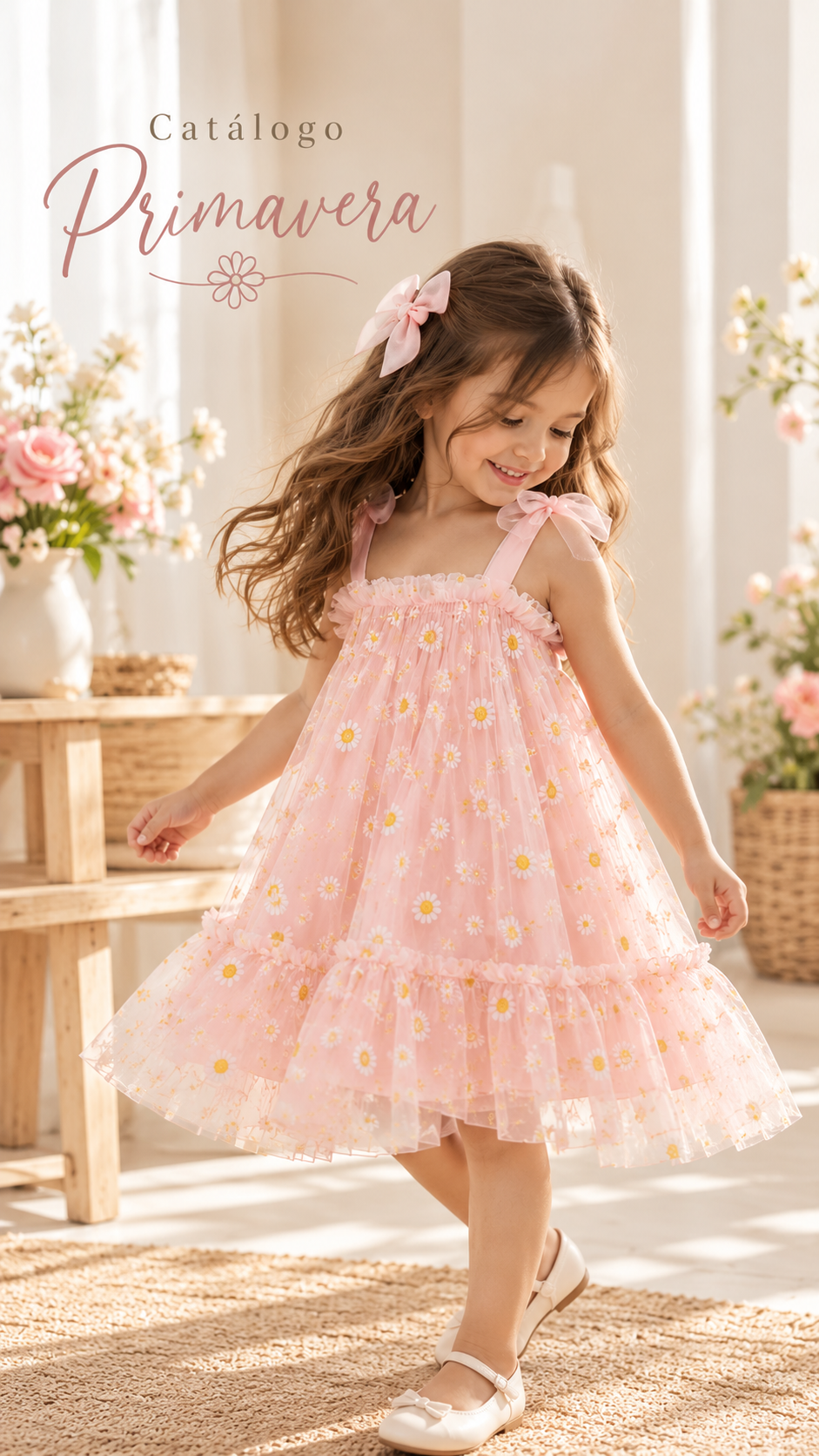 Vestido Rosie margaritas rosa