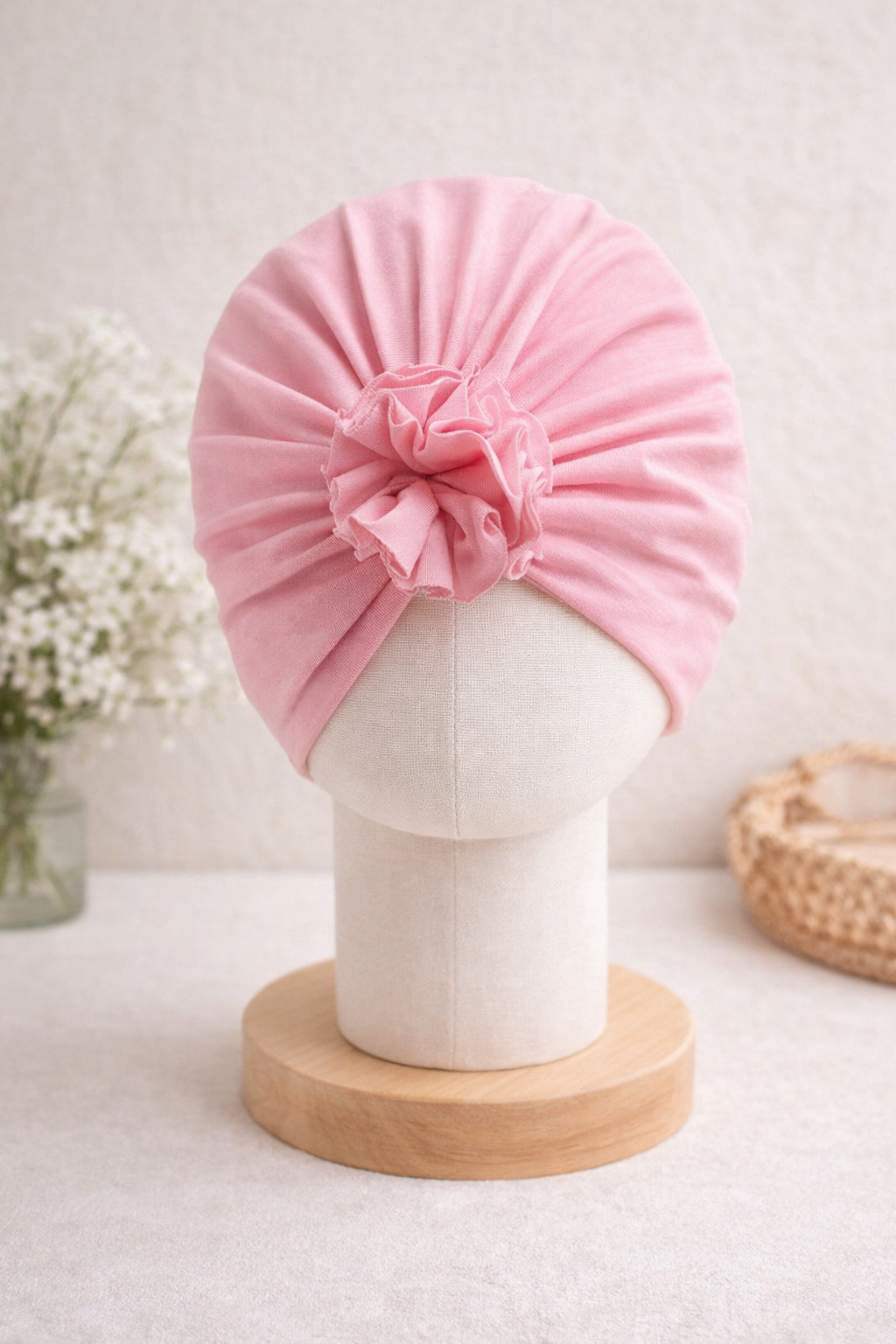 Turbante rosado barbie algodón