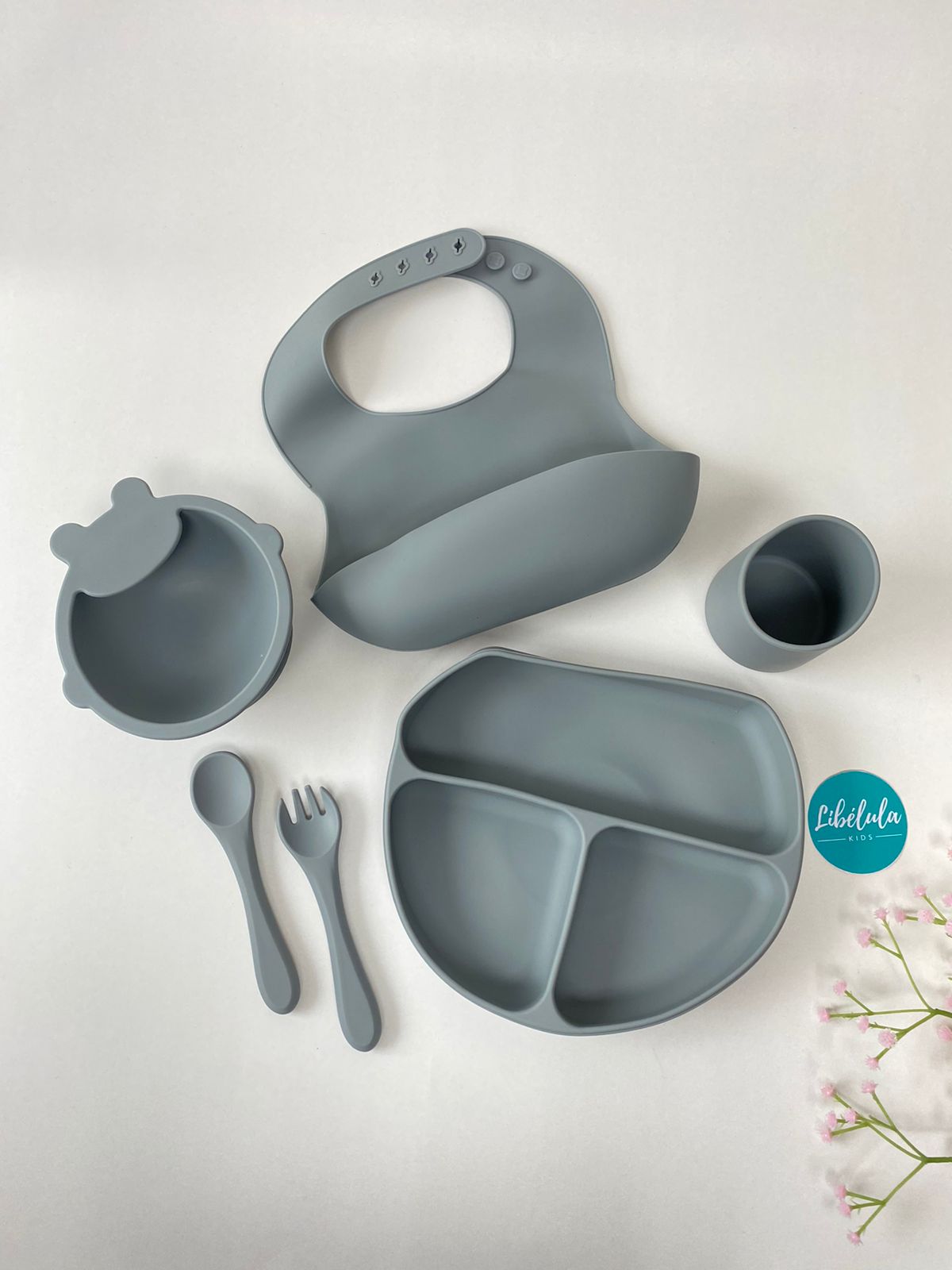 Set alimentación silicona con vaso