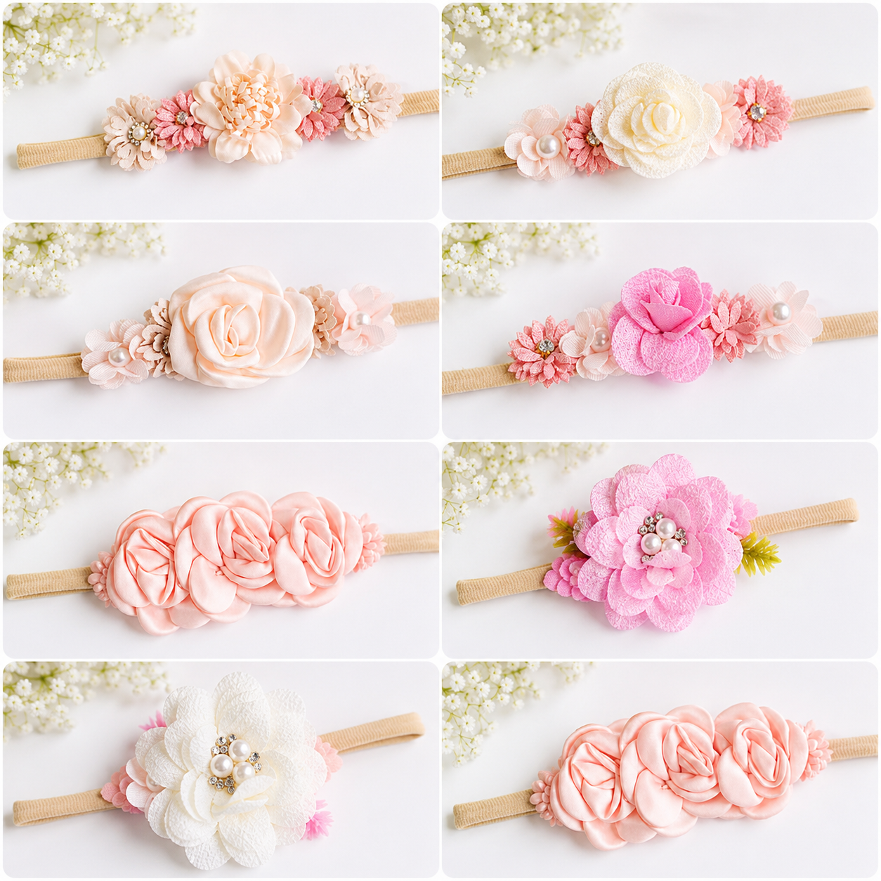 Diadema flores bebé