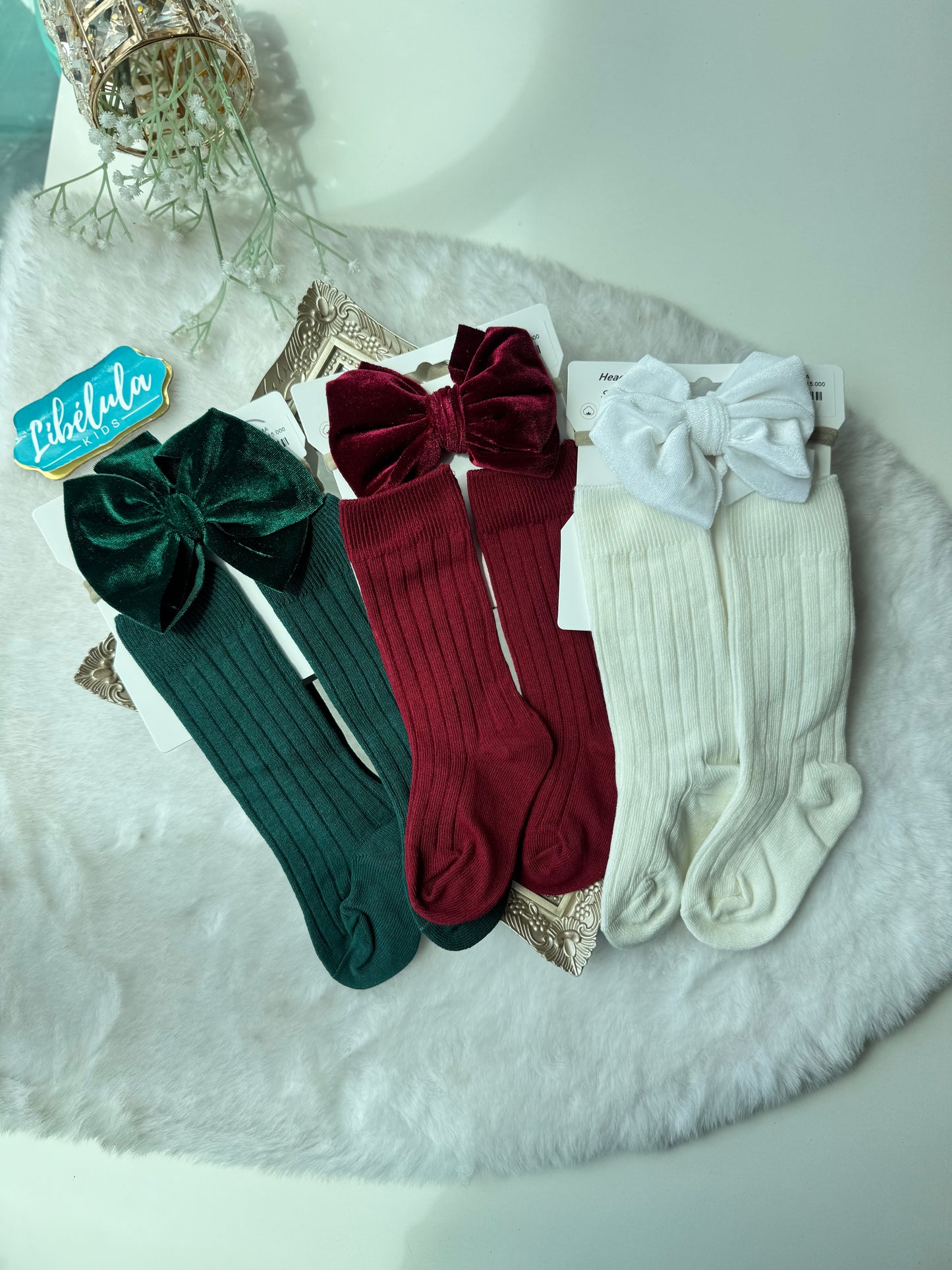 Calcetines + cintillo navideño