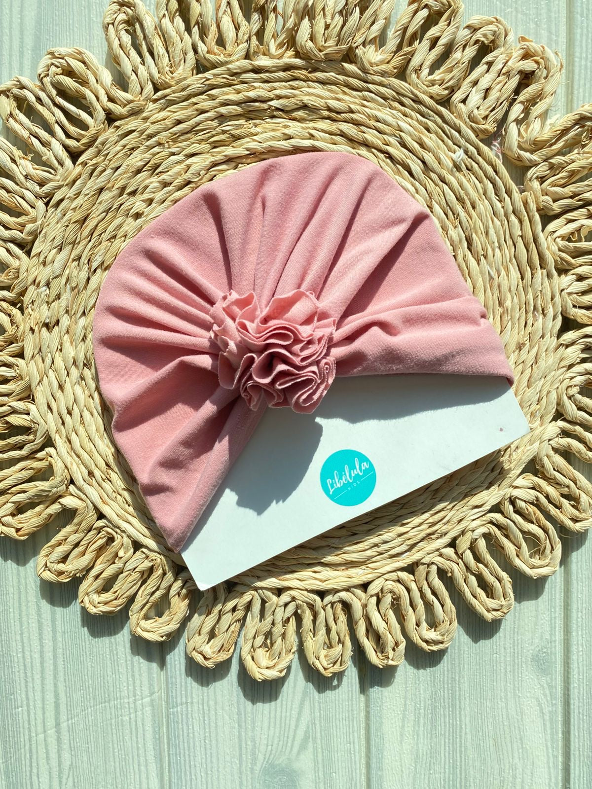 Turbante rosa baby algodón