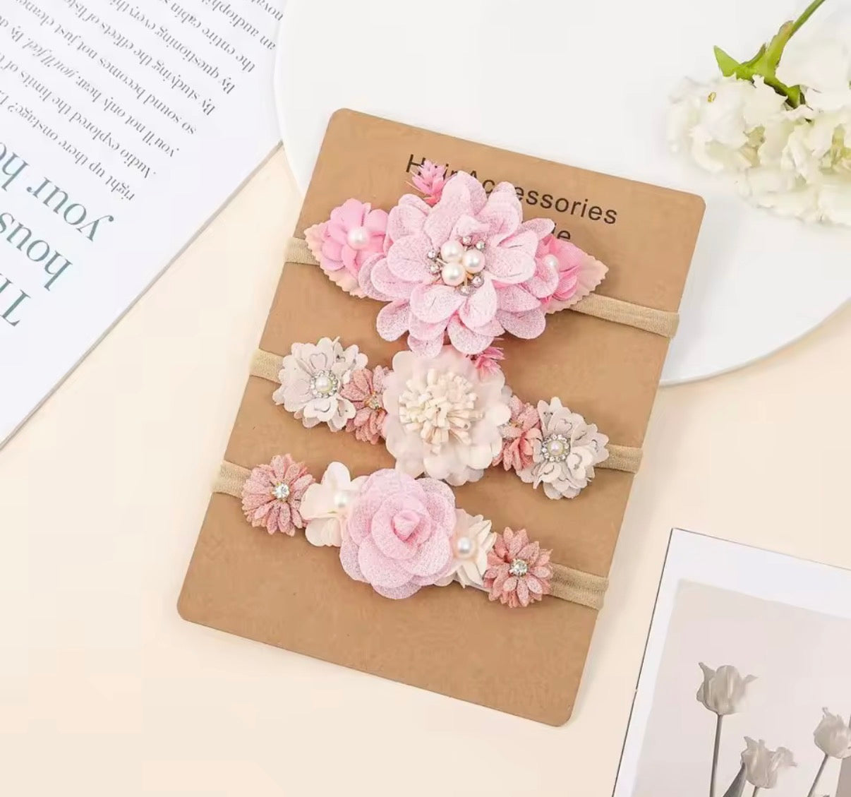 Diadema flores bebé