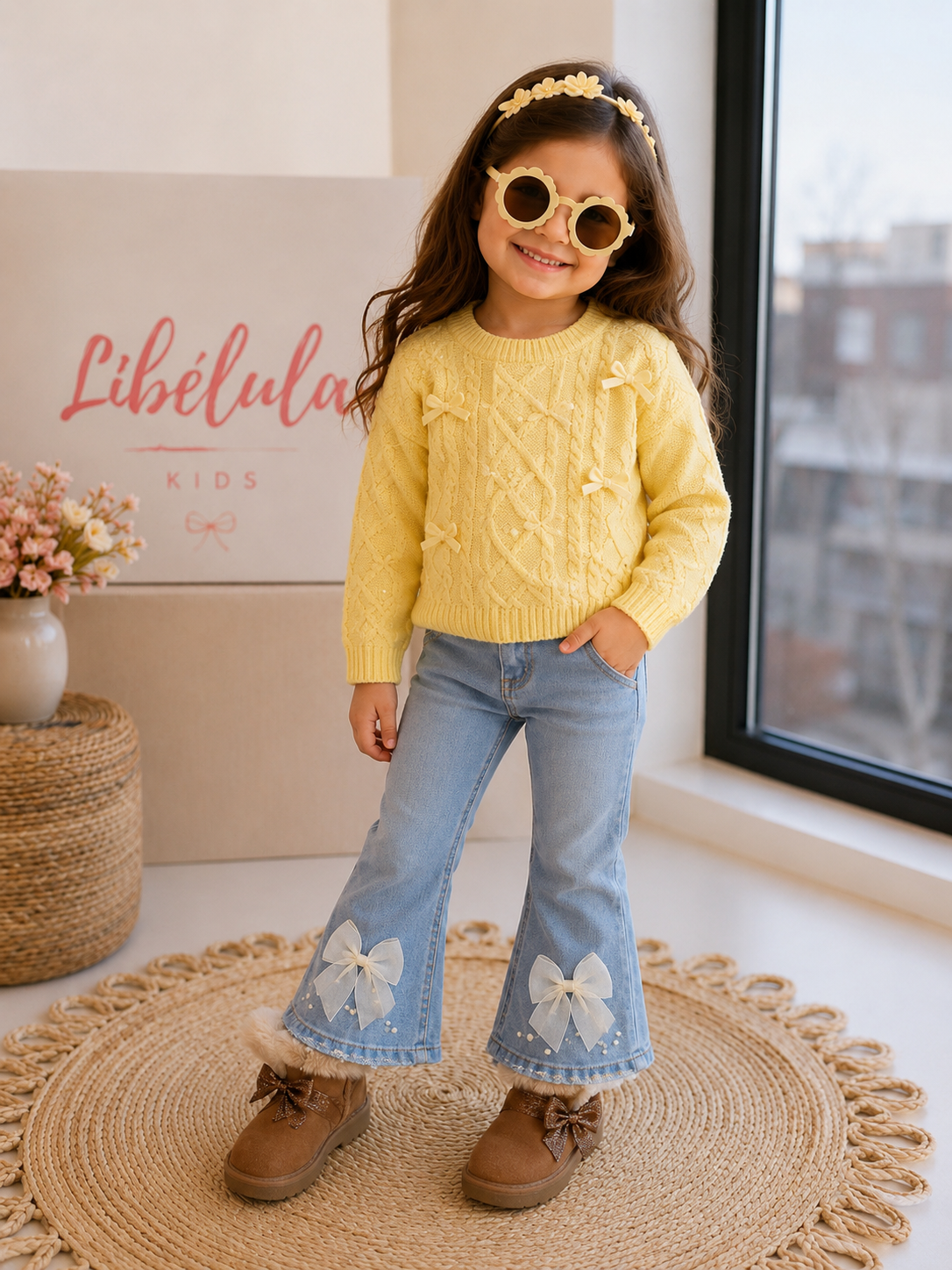 Jeans flare perlas