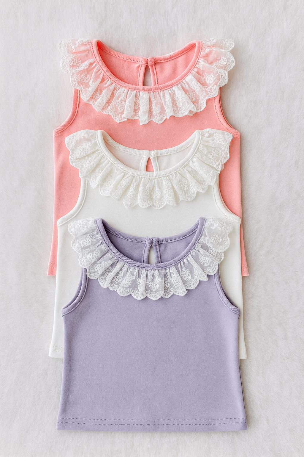 Poleras algodón encajes