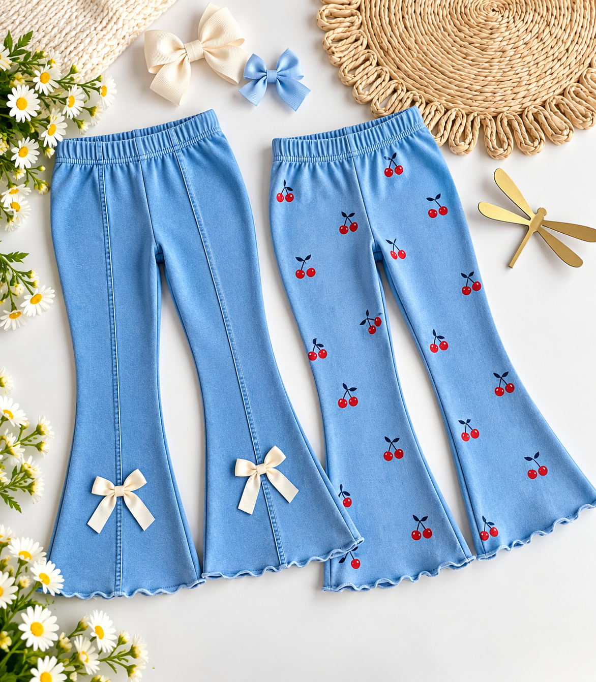 Calza flare efecto jeans