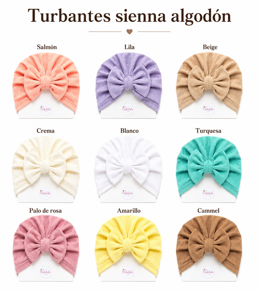 Baby Box turbantes sienna algodon
