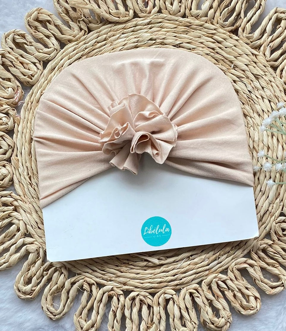 Turbante crema algodón.