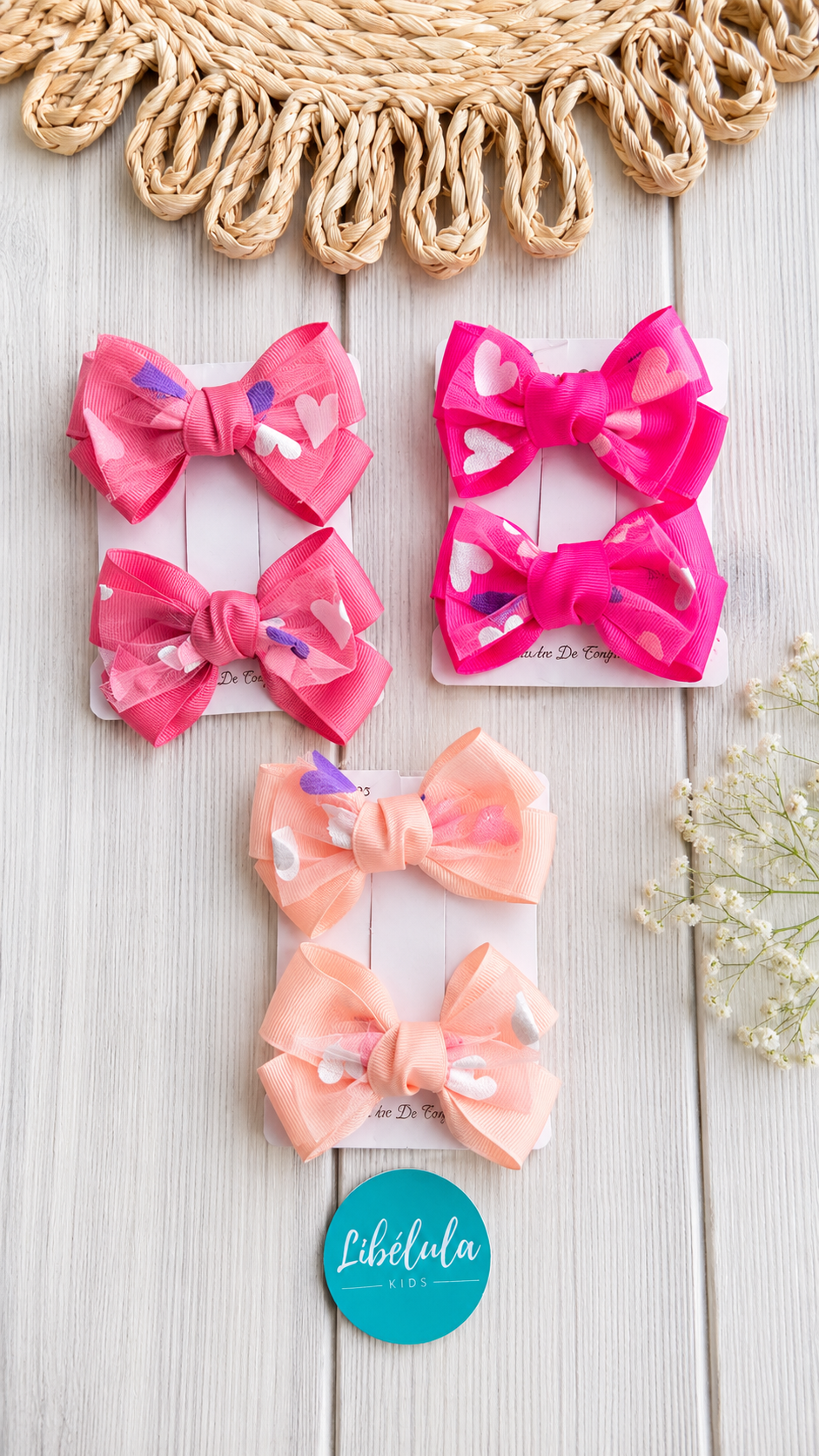 Pinches par lazo corazones