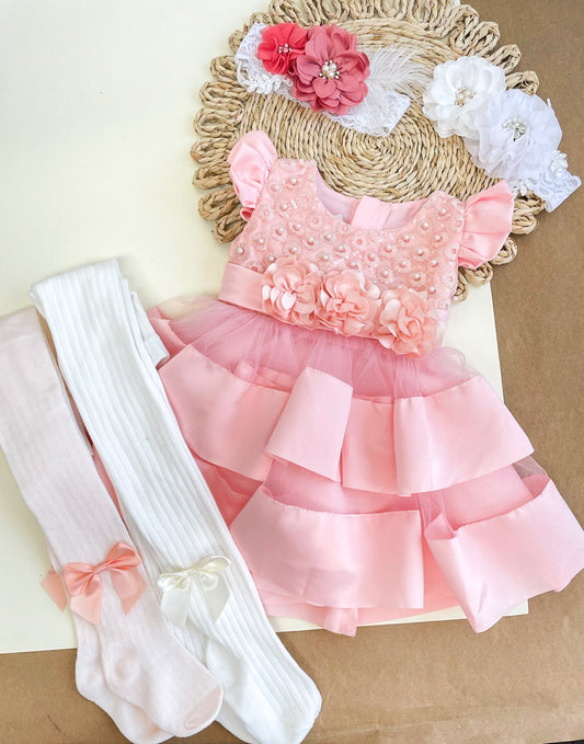 Vestido gala olivia rosado