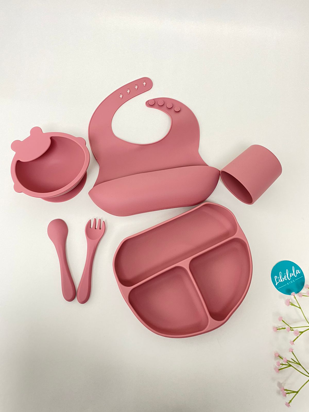 Set alimentación silicona con vaso