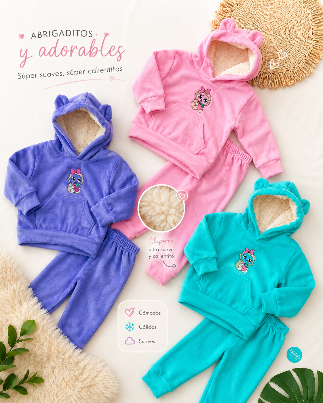 Conjunto Térmico Infantil Forrado en Chiporro con gorro