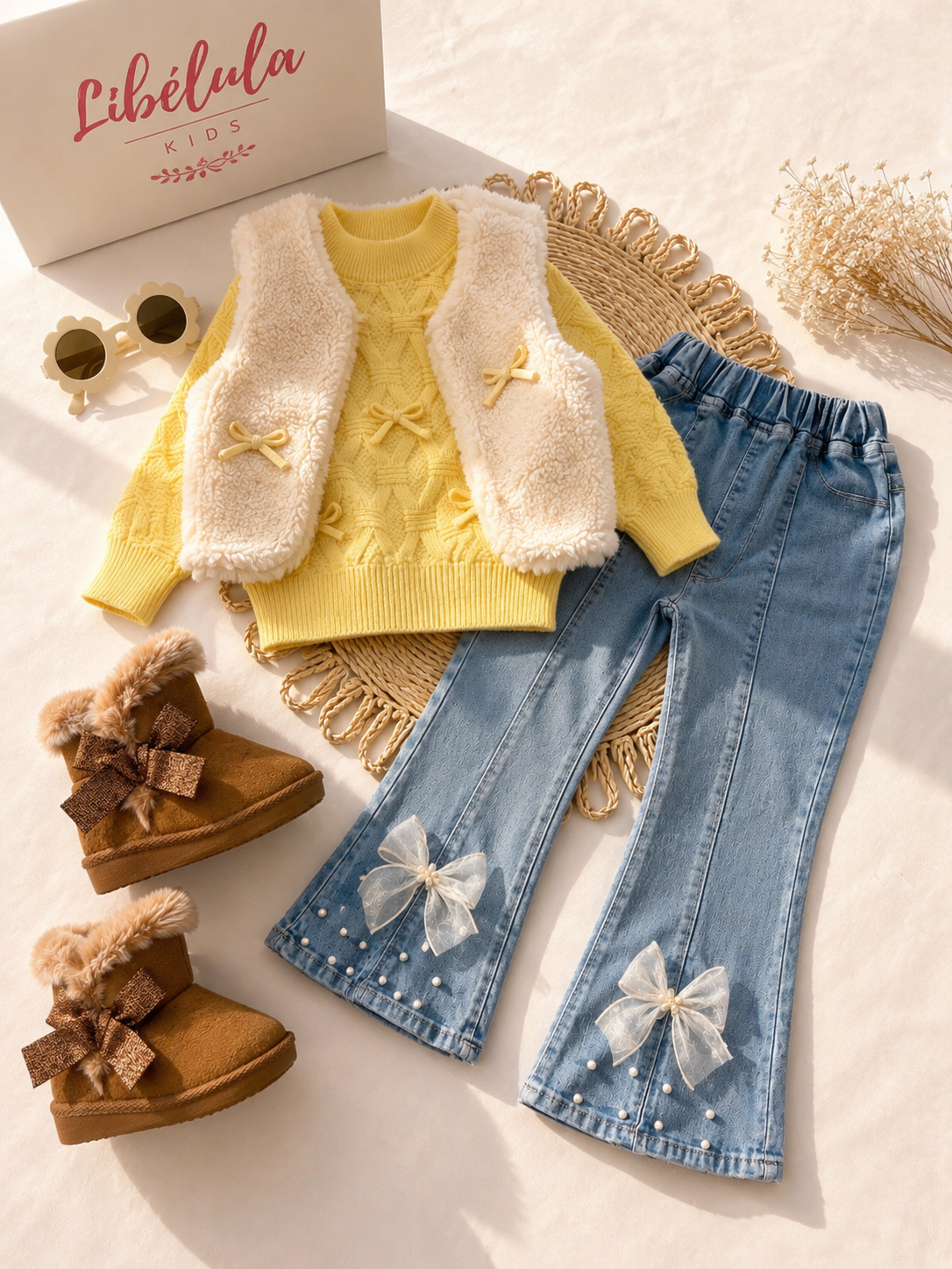 Jeans flare perlas