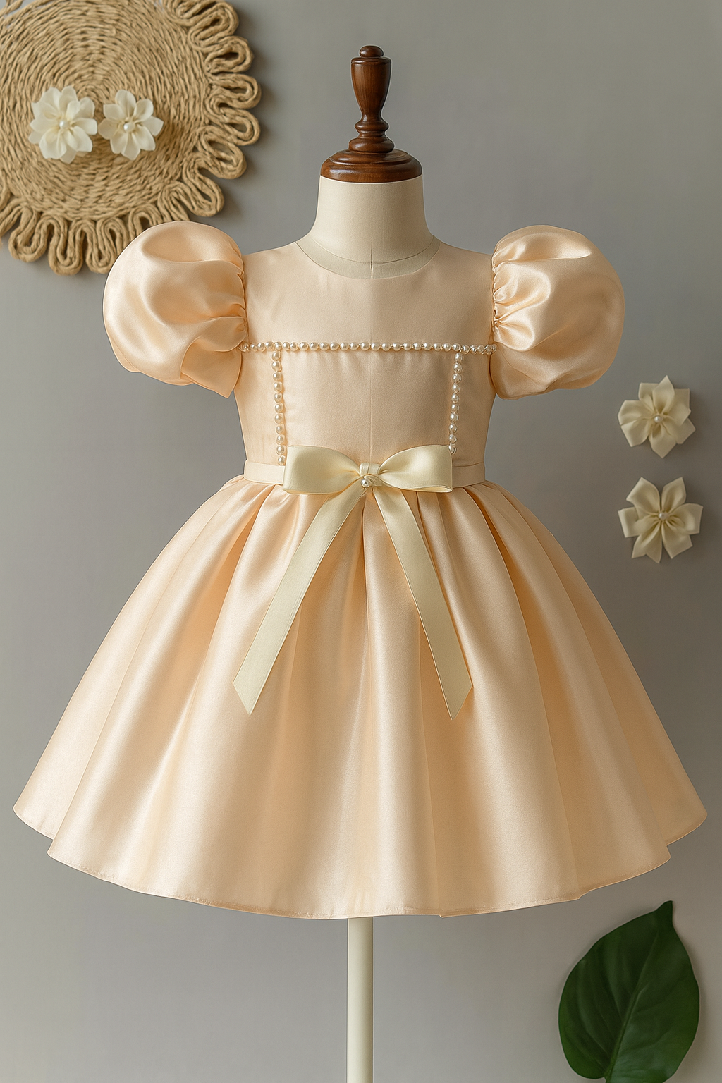 Vestido gala lujo Elizabeth crema