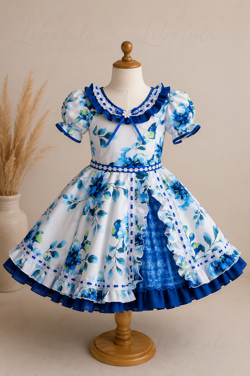 Vestido Huasita rojo flores