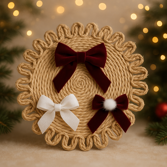 Pinches terciopelo unidad  navideño