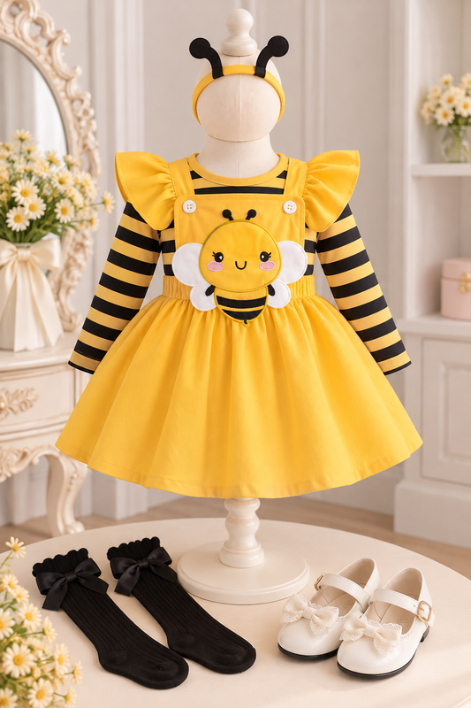 Disfraz Abejita para Niña – Vestido + Cintillo | Halloween