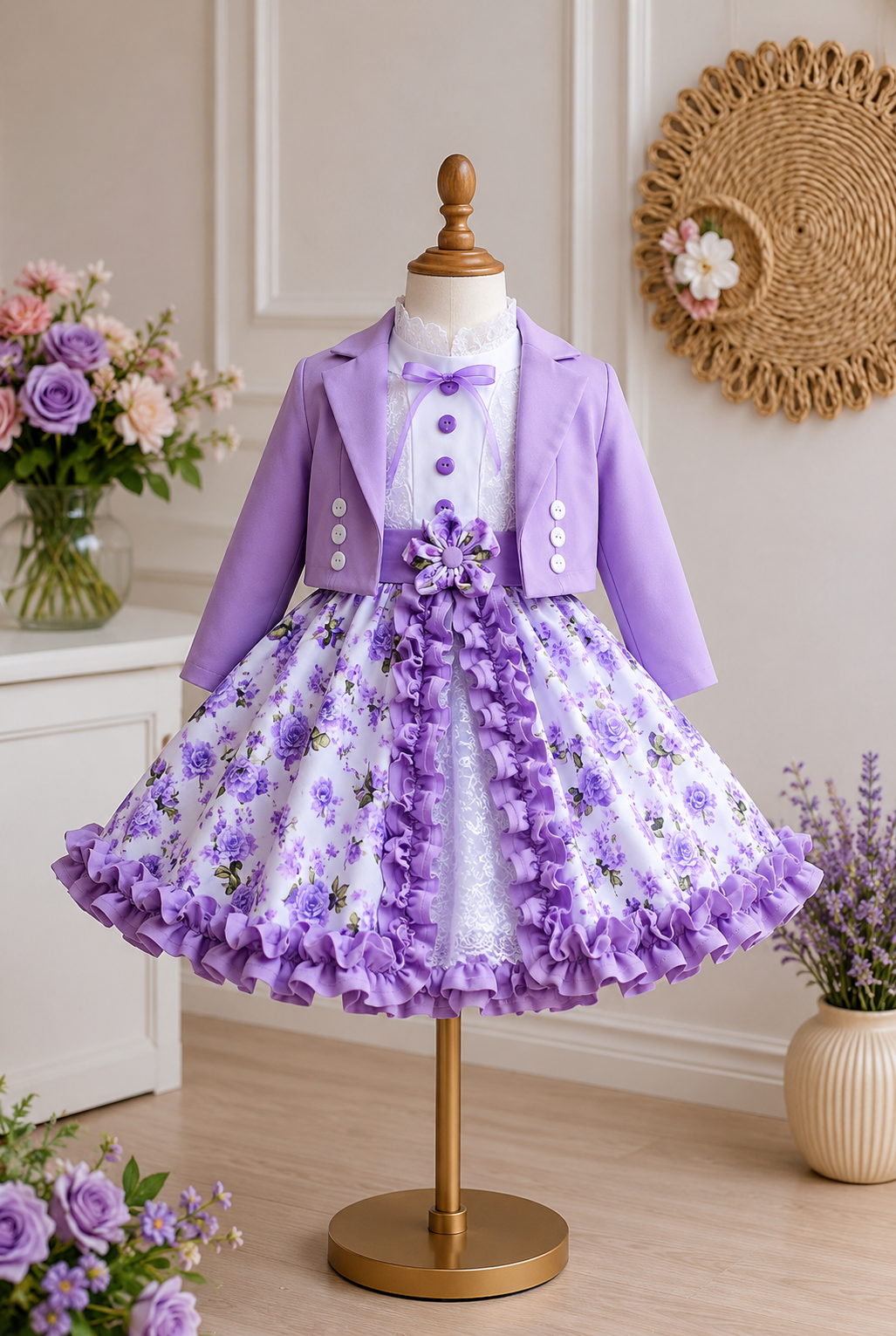 Vestido huasita elegante + chaqueta