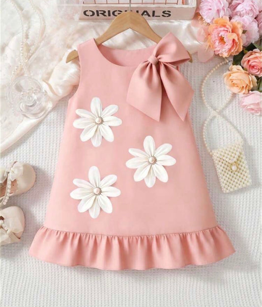 Vestido palo de rosa lino flores