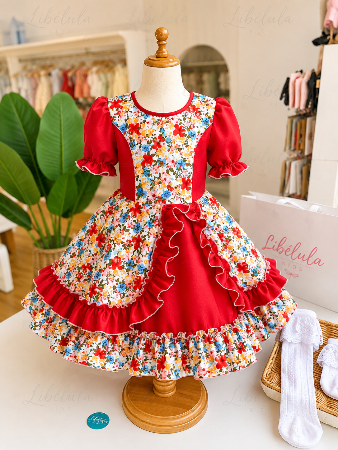 Vestido Huasita rojo con falso