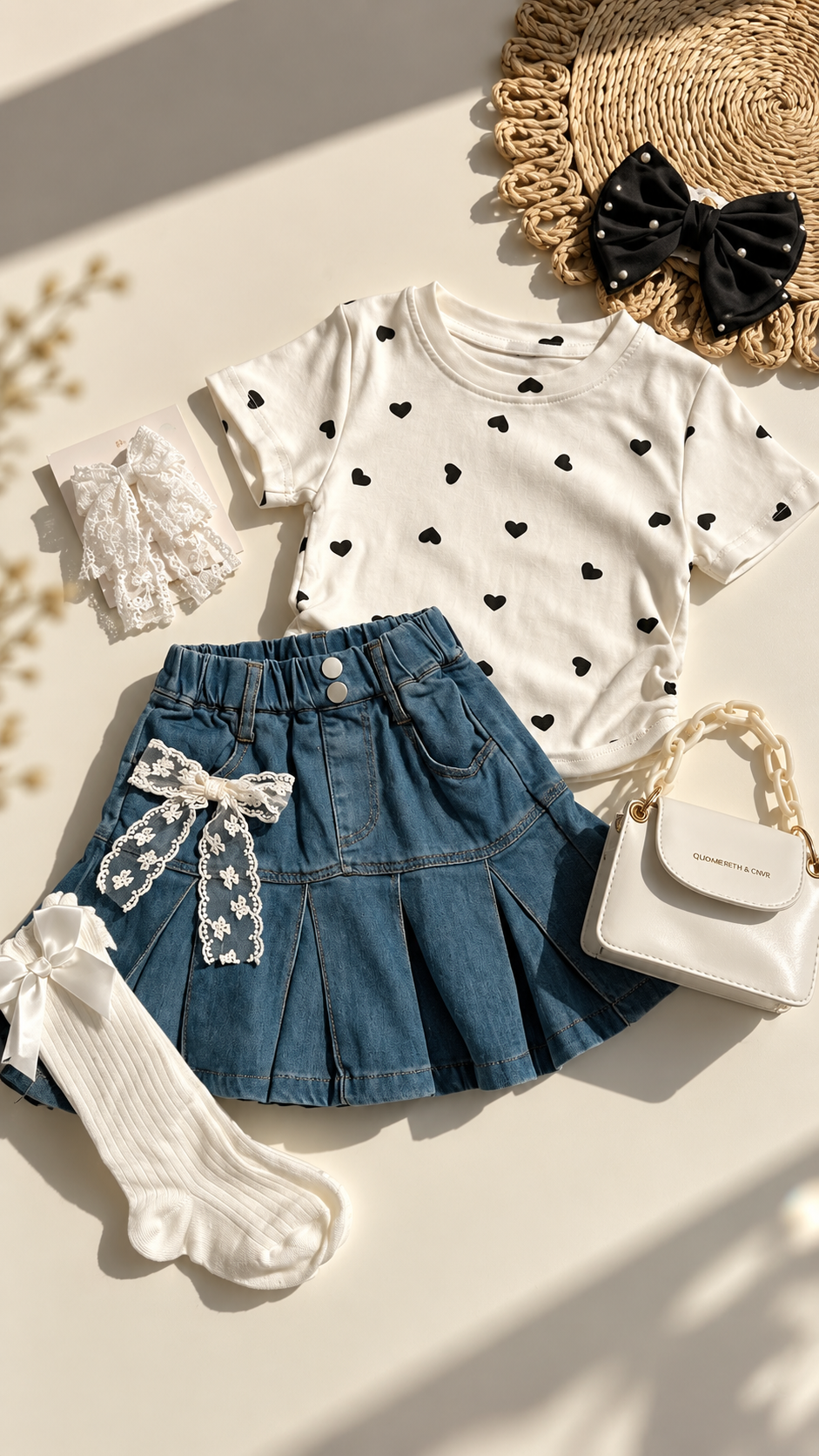 Falda short flare mezclilla niña