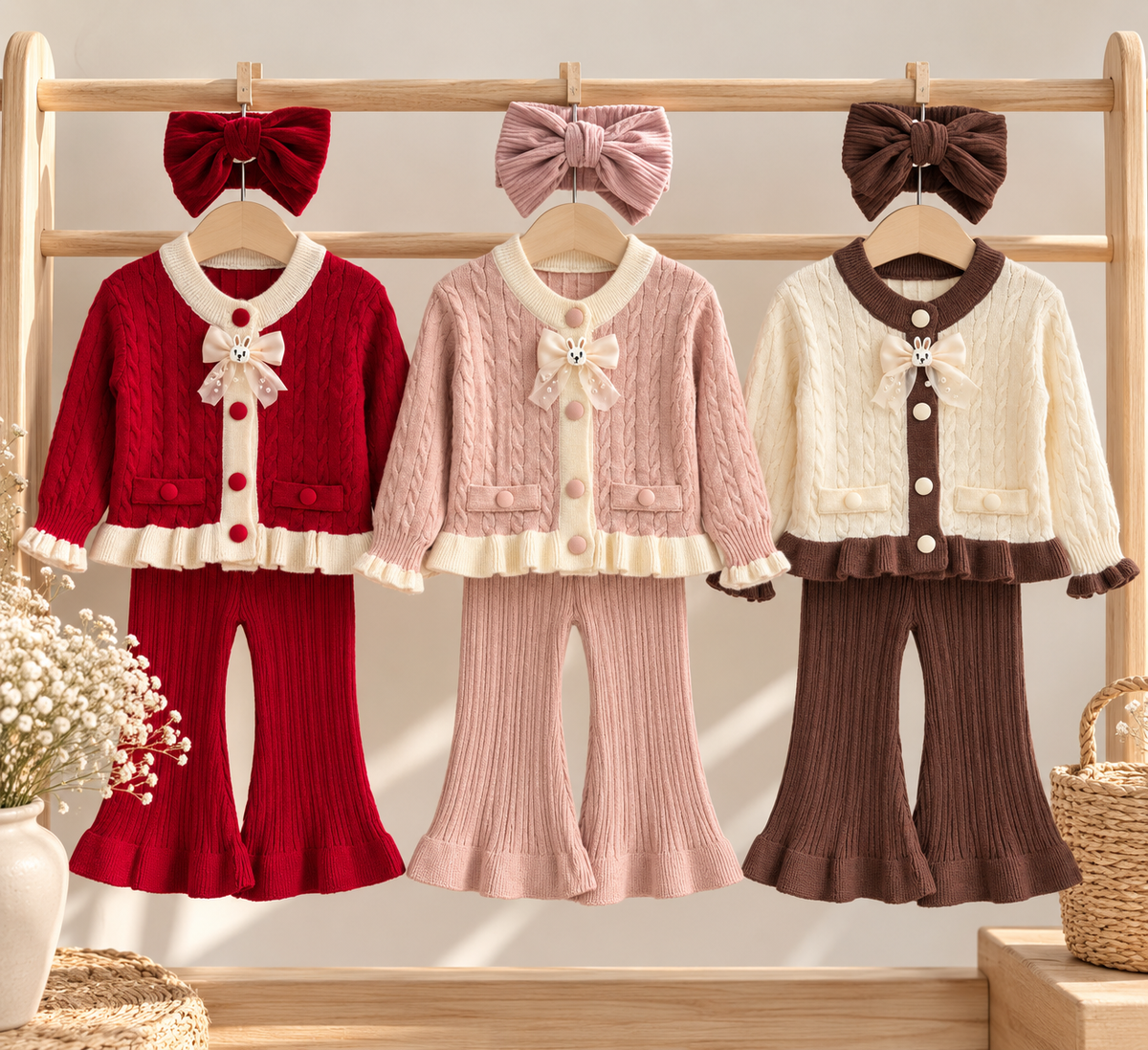 Conjunto tejido flare hipoalergenico