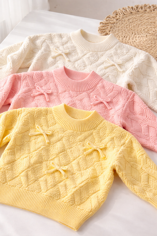 Chaleco tejido lazos coquette