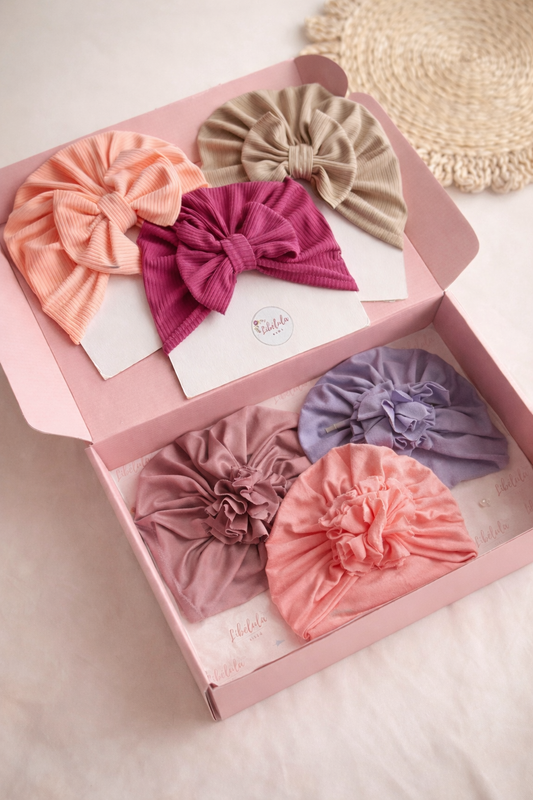 Baby Box mix turbantes 6 unidades (sienna y algodón)