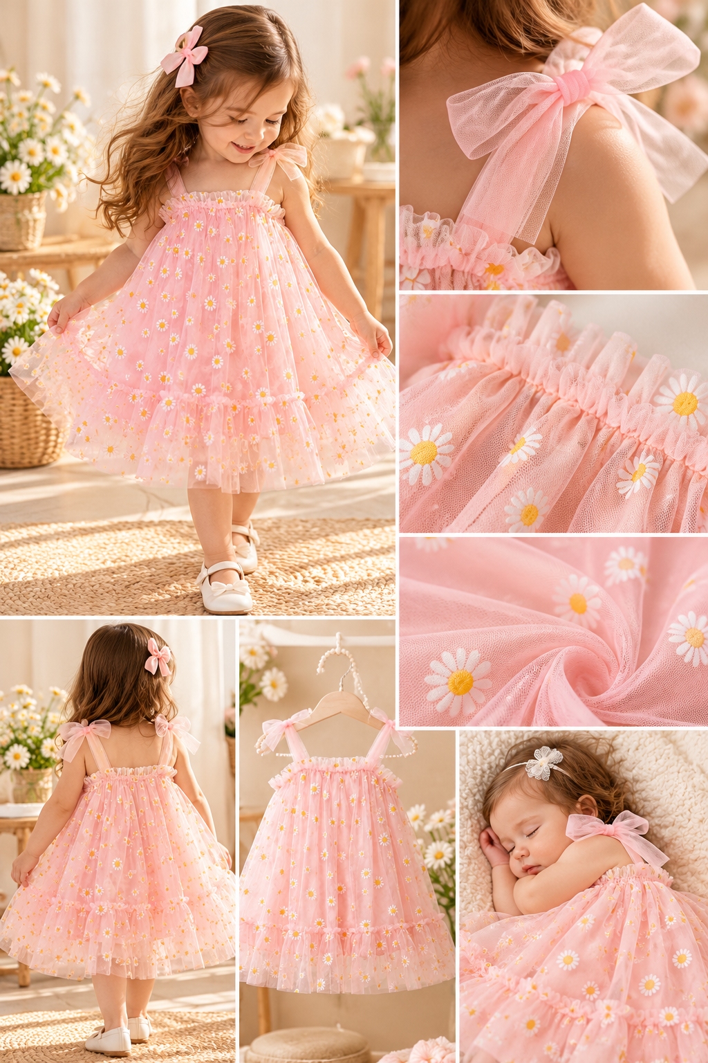 Vestido Rosie margaritas rosa