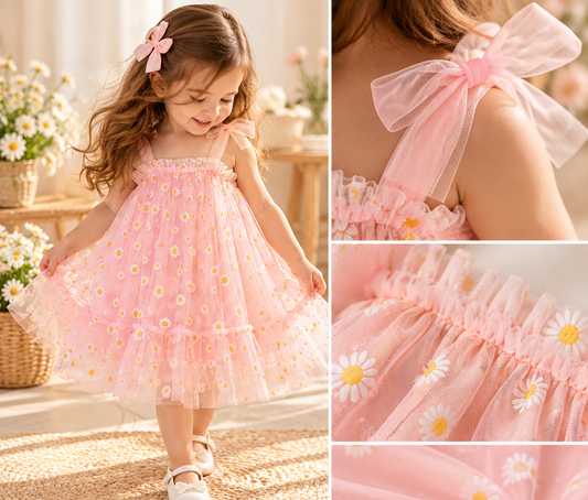 Vestido Rosie margaritas rosa