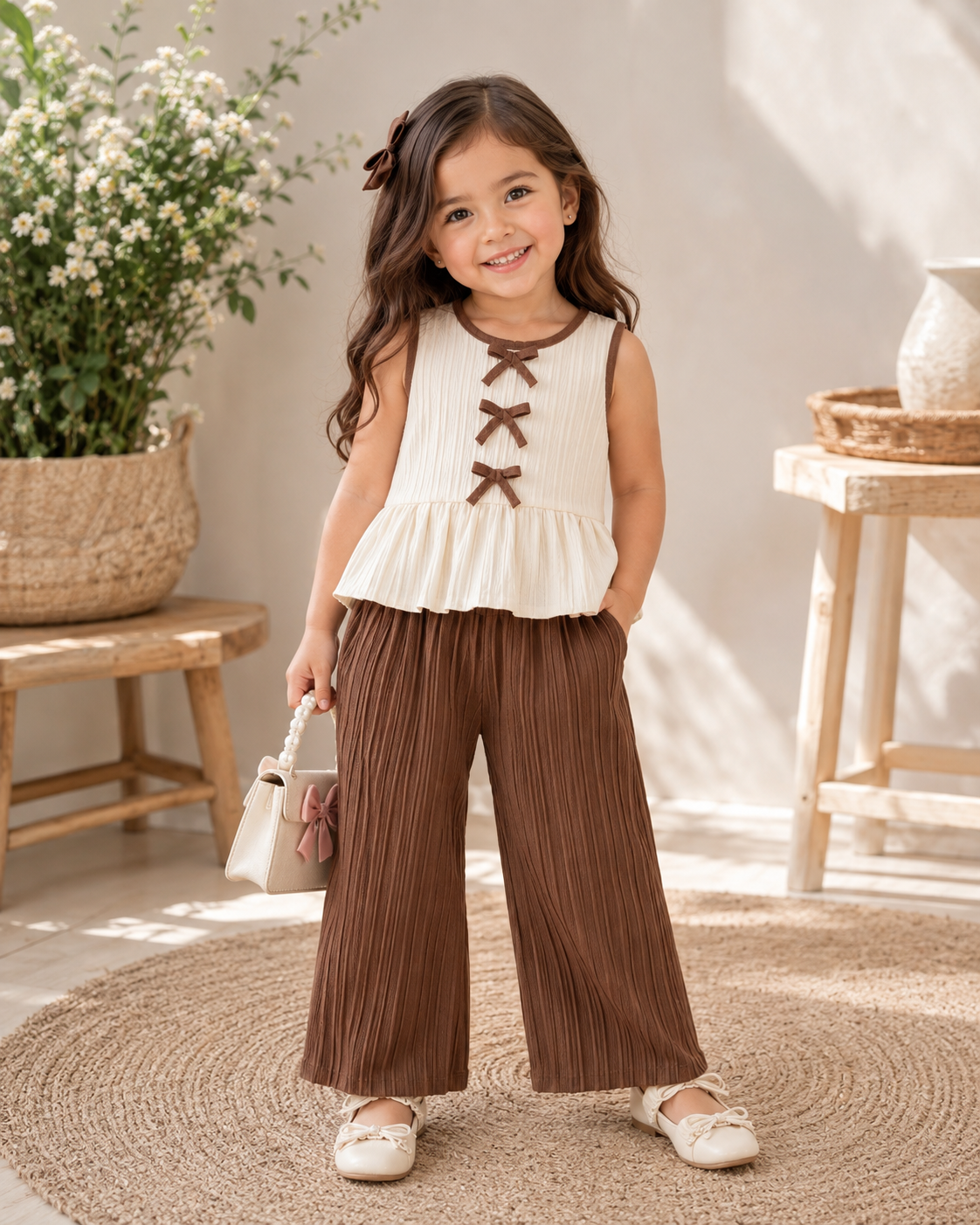 Conjunto primavera plisado nude