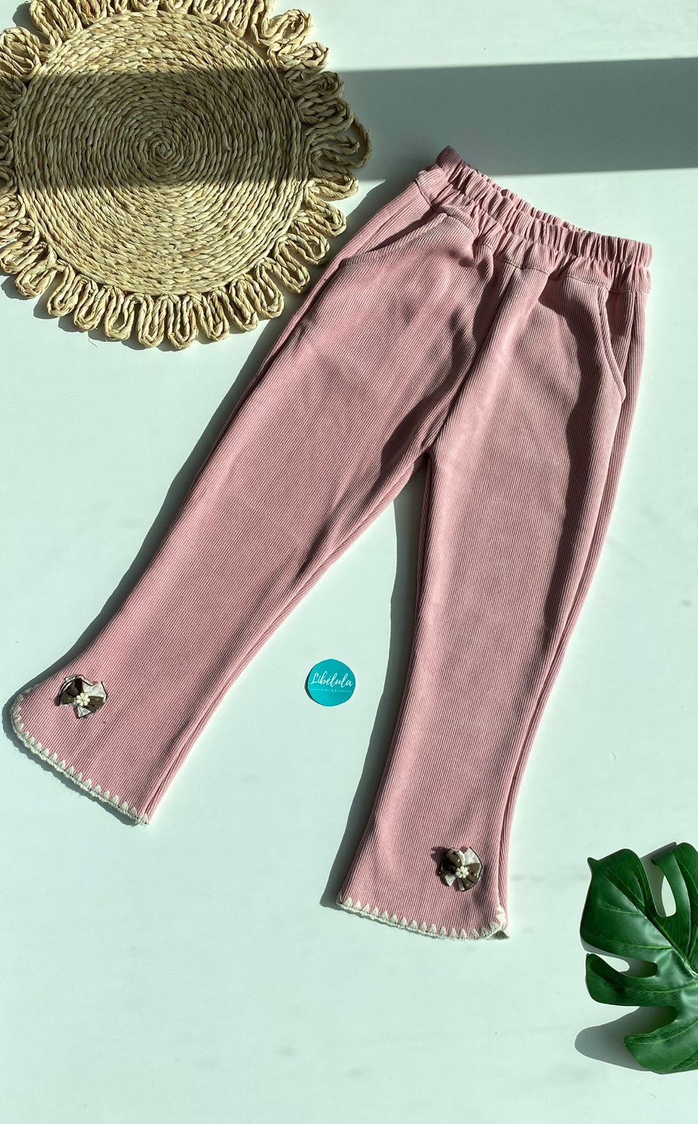Pantalón térmico flare otoño bordado