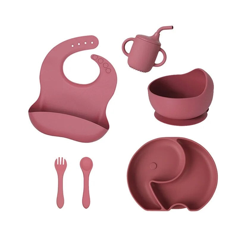 Set alimentación elefante silicona con vaso