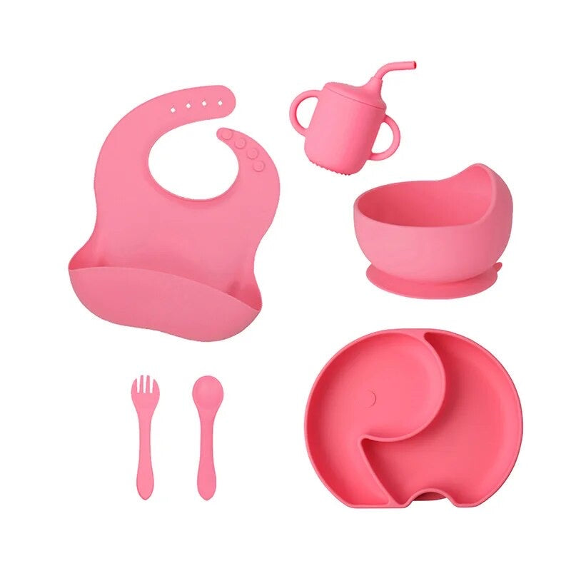 Set alimentación elefante silicona con vaso
