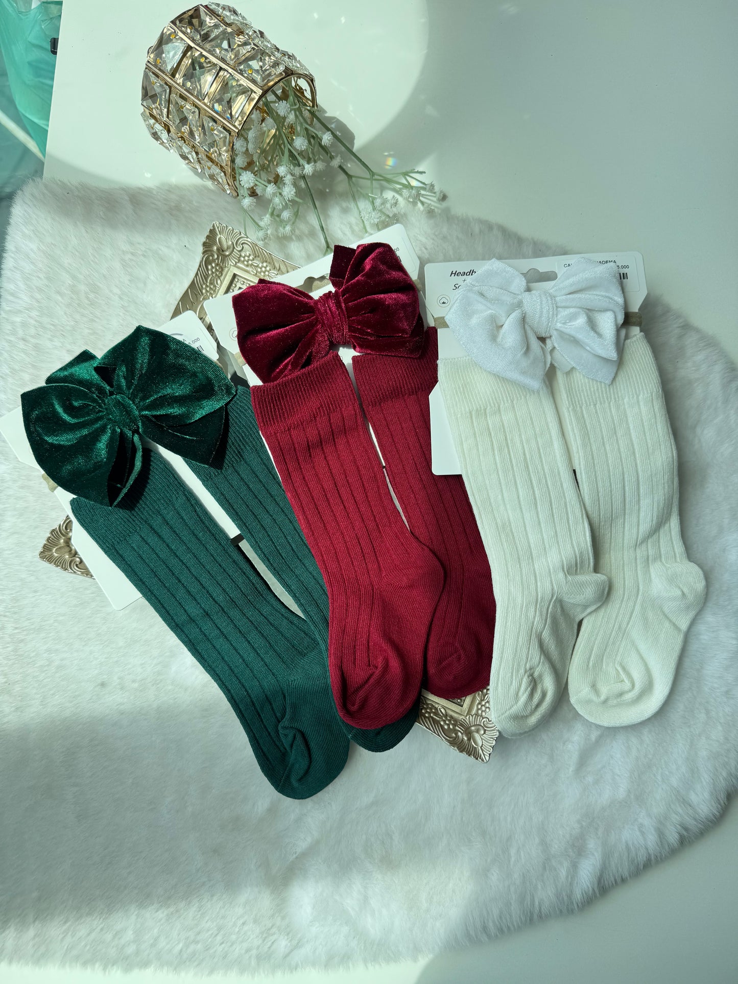 Calcetines + cintillo navideño
